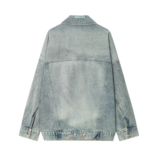 Authentic Pre-Loved Oversized Distressed Light Blue Denim Jacket