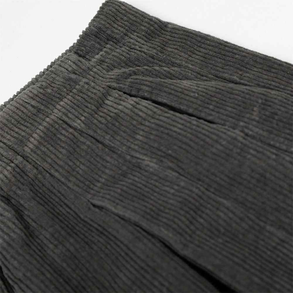 Authentic Pre-Loved Pleated Corduroy Wide Leg Pants Dark Grey