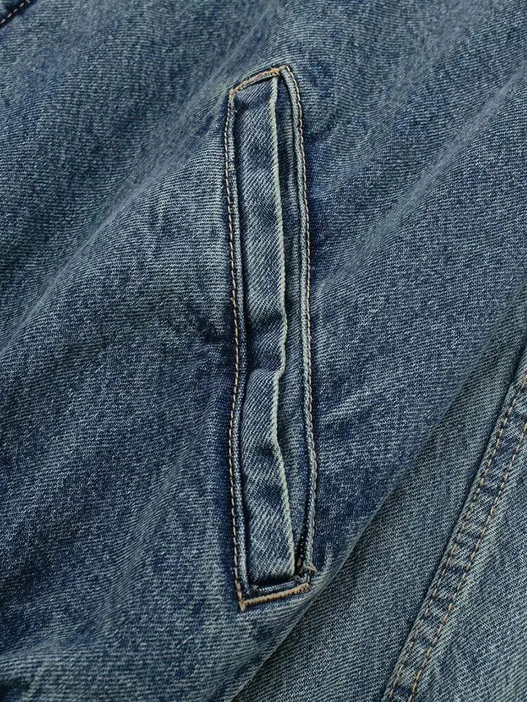 Authentic Pre-Loved Faded Denim Bomber Jacket