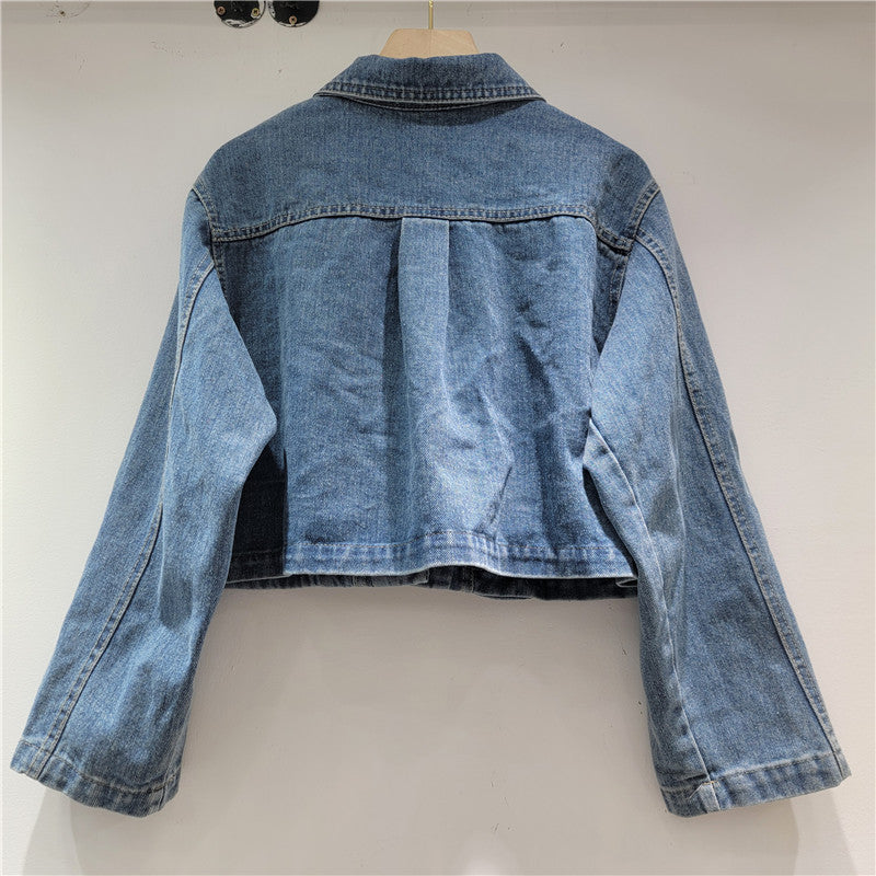 Authentic Pre-Loved Ruffled Blue Denim Jacket